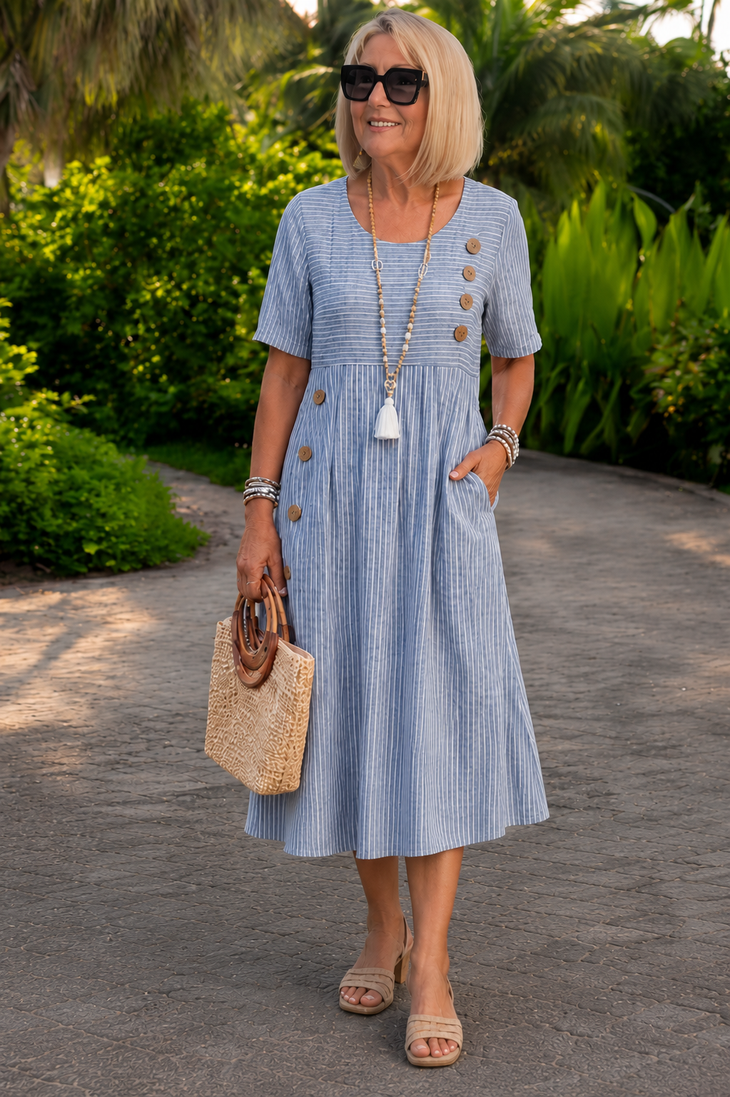 Julia - Robe midi à rayures