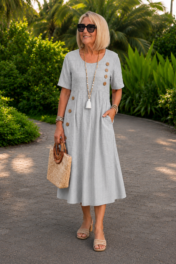 Julia - Robe midi à rayures