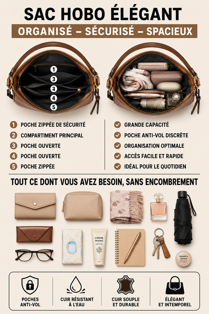 Agathe - Sac Chic Antivol + Pochette Offerte
